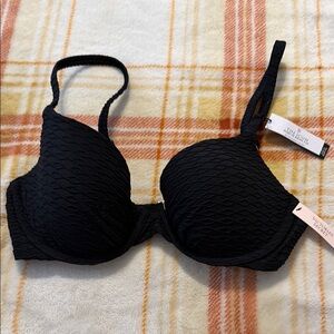 Victoria's Secret Black Textured Bikini Top